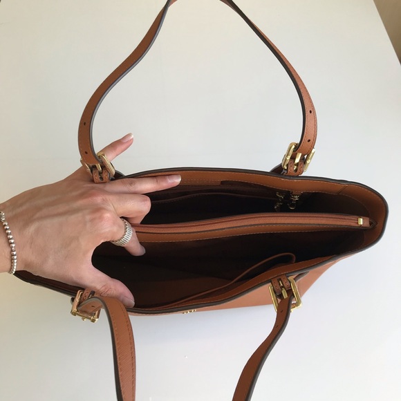 Tory Burch Brown Saffiano Leather Tote - Picture 7 of 7